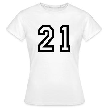 21 sport jersey number, jersey, 21 back number - Women's T-Shirt - white - Front - AI Model Female 172 dark (172cm)
