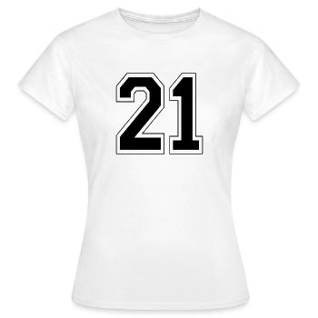 21 numéro de maillot de sport, 21 numéro de dos - T-shirt Femme - blanc - Devant - AI Model Female 172 dark (172cm)