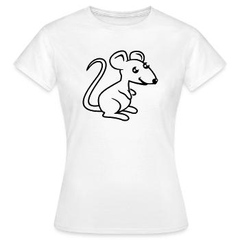Cuddly Mouse (1c) - Women's T-Shirt - white - Front - AI Model Female 172 dark (172cm)