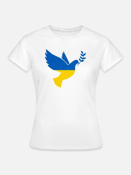 Ukraine Frieden Friedenstaube Herz Liebe - Frauen T-Shirt - Weiß