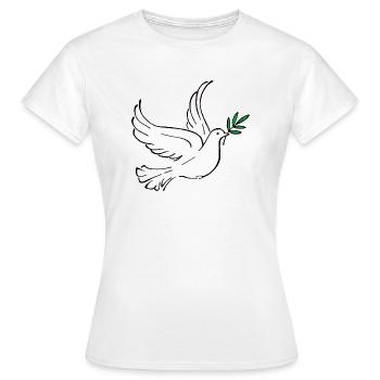 Colombe blanche, colombe de la paix, de la paix, de l’amour - T-shirt Femme - blanc - Devant - AI Model Female 172 dark (172cm)