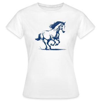 Cheval de trot - T-shirt Femme - blanc - Devant - AI Model Female 172 dark (172cm)