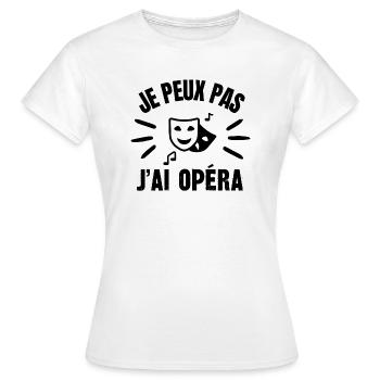 je peux pas j'ai opéra - T-shirt Femme - blanc - Devant - AI Model Female 172 dark (172cm)