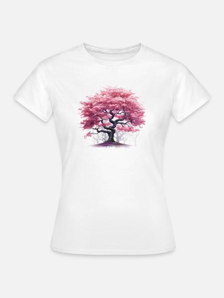 Cherry Blossom Tree - Frauen T-Shirt - Weiß