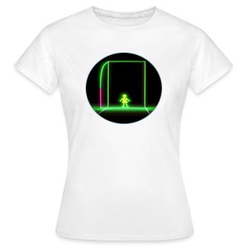 Fußballtor im Neon Look - Frauen T-Shirt - Weiß - Vorne - AI Model Female 172 dark (172cm)