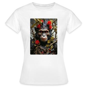 Spooky Plants Monkey 1.5 - Women's T-Shirt - white - Front - AI Model Female 172 dark (172cm)