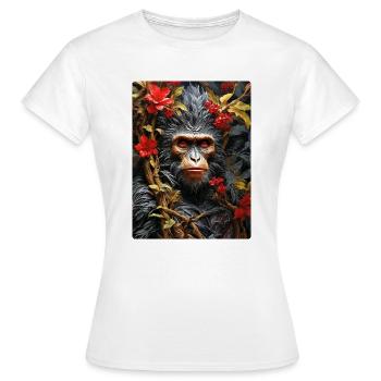 Gruselige Pflanzen Affe 1.7 - Frauen T-Shirt - Weiß - Vorne - AI Model Female 172 dark (172cm)