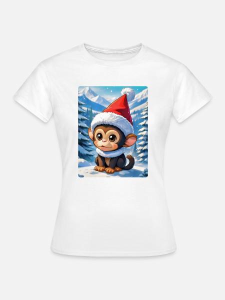 Anime Winterlandschaft Affe 1.3 - Frauen T-Shirt - Weiß