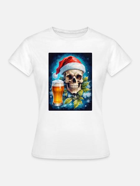 Weihnachten Skull Bier 1.3 - Frauen T-Shirt - Weiß