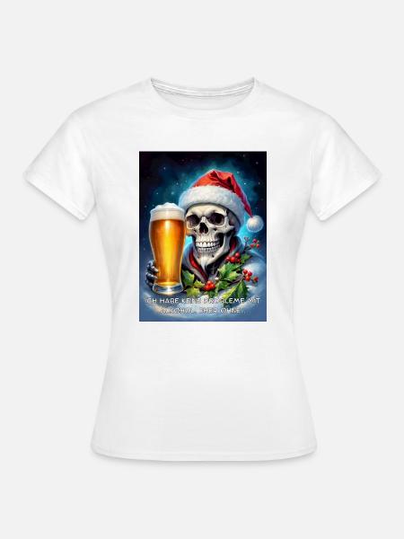 Weihnachten Skull Bier 2.7 - Frauen T-Shirt - Weiß