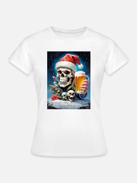 Weihnachten Skull Bier 2.12 - Frauen T-Shirt - Weiß