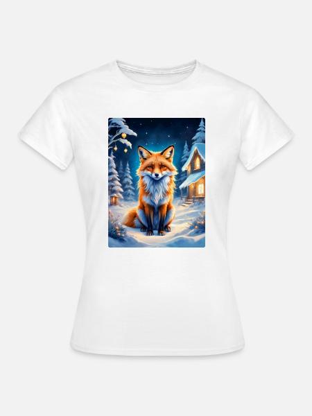Winterlandschaft Fuchs 1.2 - Frauen T-Shirt - Weiß