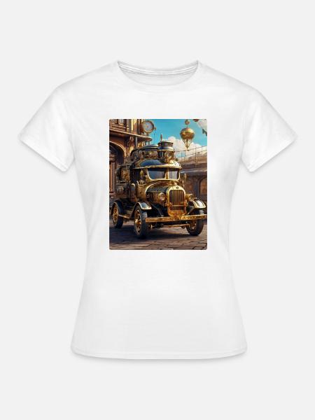Steampunk Automobile 1.8 - Frauen T-Shirt - Weiß