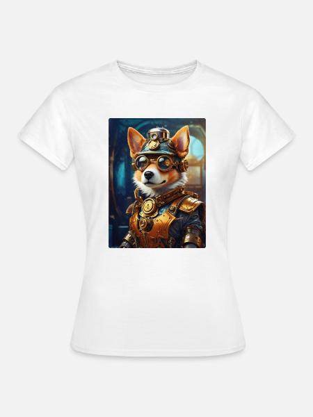 Steampunk Hund 1.7 - Frauen T-Shirt - Weiß