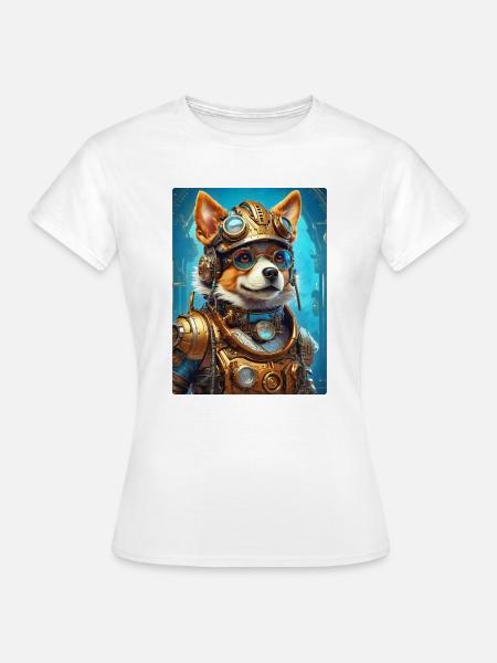 Steampunk Hund 1.21 - Frauen T-Shirt - Weiß