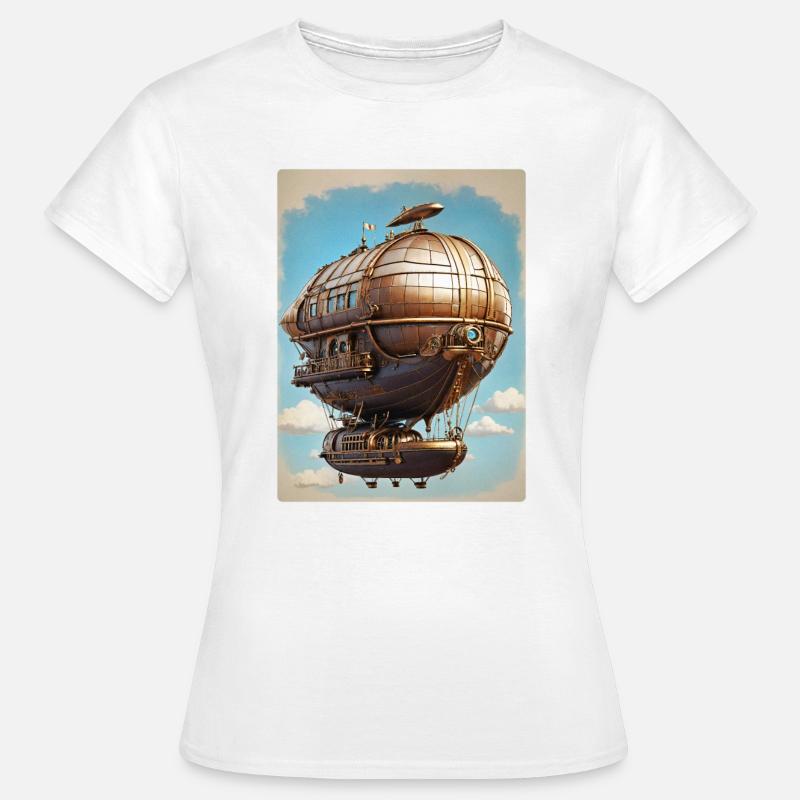 Dirigeable Steampunk 1.6 - T-shirt Femme - blanc