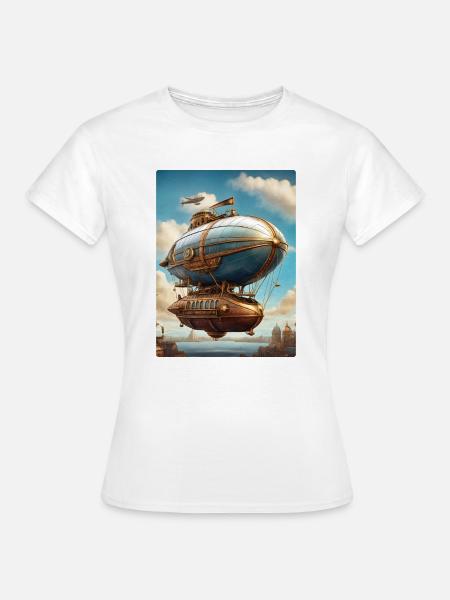 Steampunk Luftschiff 1.10 - Frauen T-Shirt - Weiß