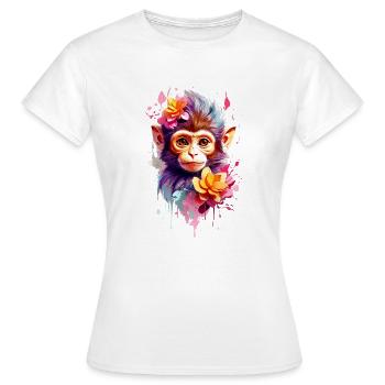 Singe Singe V1 24 08 - T-shirt Femme - blanc - Devant - AI Model Female 172 dark (172cm)