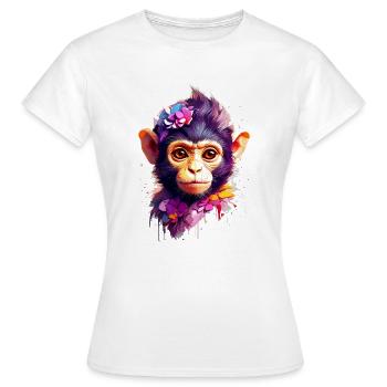 Affe Monkey V1 24 06 - Frauen T-Shirt - Weiß - Vorne - AI Model Female 172 dark (172cm)