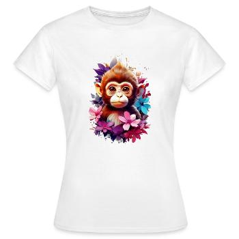 Singe Singe V1 24 14 - T-shirt Femme - blanc - Devant - AI Model Female 172 dark (172cm)