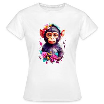 Singe Singe V1 24 16 - T-shirt Femme - blanc - Devant - AI Model Female 172 dark (172cm)
