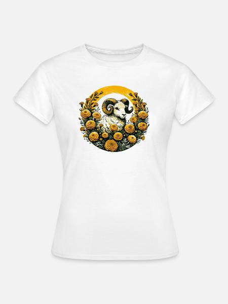 Widder Widder Ringelblume - Frauen T-Shirt - Weiß