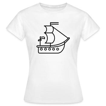 Bateau pirate - T-shirt Femme - blanc - Devant - AI Model Female 172 dark (172cm)