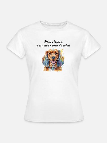 Cocker rayon de soleil - T-shirt Femme - blanc