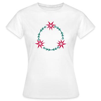 Christmas wreath from poinsettia - Women's T-Shirt - white - Front - AI Model Female 172 dark (172cm)