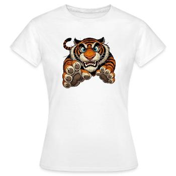 Tiger-Angriffe - Frauen T-Shirt - Weiß - Vorne - AI Model Female 172 dark (172cm)