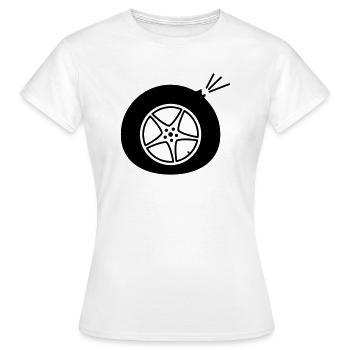 Autoreifen mit Panne - Frauen T-Shirt - Weiß - Vorne - AI Model Female 172 dark (172cm)