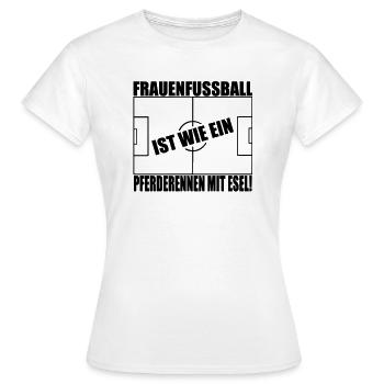 frauenfussball - Frauen T-Shirt - Weiß - Vorne - AI Model Female 172 dark (172cm)