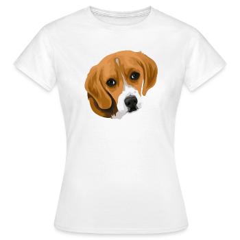 Beagle head_2 - T-shirt Femme - blanc - Devant - AI Model Female 172 dark (172cm)