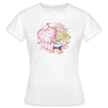 Lillebi mit Herz - Frauen T-Shirt - Weiß - Vorne - AI Model Female 172 dark (172cm)