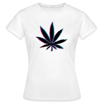 3D Effekt Weed - Frauen T-Shirt - Weiß - Vorne - AI Model Female 172 dark (172cm)