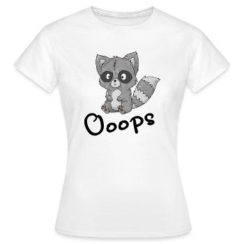 Waschbär lustig verpeilt tollpatschig Bär Tier süß - Frauen T-Shirt - Weiß - Vorne - AI Model Female 172 dark (172cm)