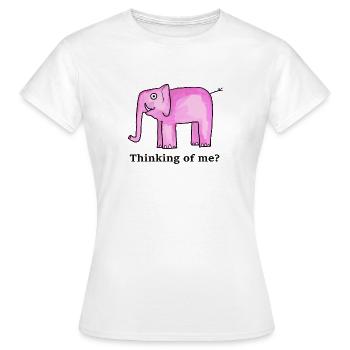 Vous pensez à moi? - T-shirt Femme - blanc - Devant - AI Model Female 172 dark (172cm)