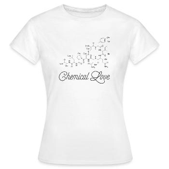 Amour chimique Ocytocine Chimie Amour Câlin Hormone - T-shirt Femme - blanc - Devant - AI Model Female 172 dark (172cm)