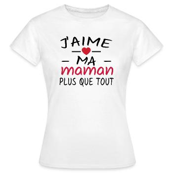 j aime ma maman / cadeau enfant - T-shirt Femme - blanc - Devant - AI Model Female 172 dark (172cm)