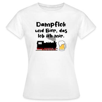Dampflok Bier Eisenbahn Eisenbahner Spruch - Frauen T-Shirt - Weiß - Vorne - AI Model Female 172 dark (172cm)