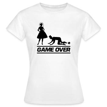 Married couple Game Over - Women's T-Shirt - white - Front - AI Model Female 172 dark (172cm)