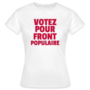 Front populaire - élections législatives 2024 - T-shirt Femme - blanc - Devant - AI Model Female 172 dark (172cm)