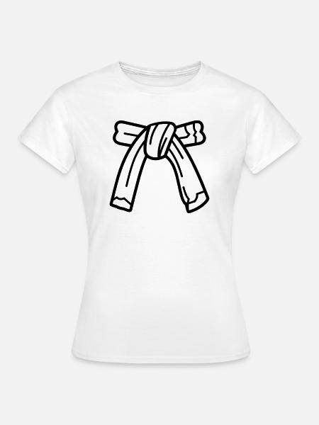 Gürtel - Frauen T-Shirt - Weiß
