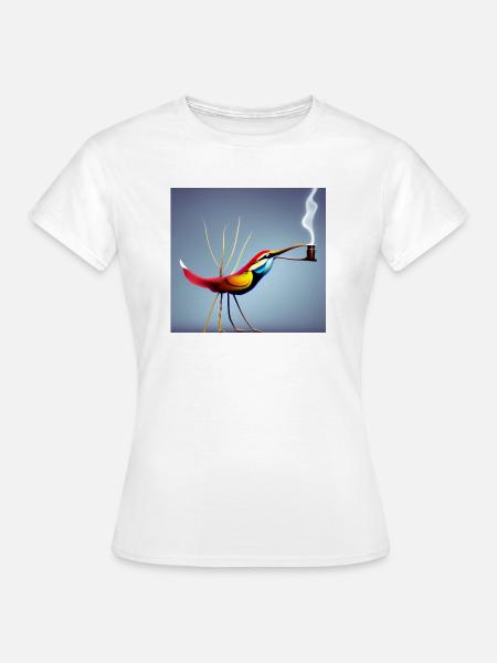 Autiactis Art - Kaffeevogel - Frauen T-Shirt - Weiß