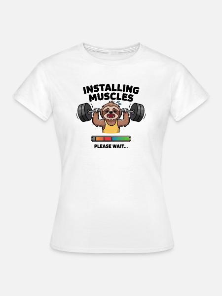 Loading Muscle Faultier - Frauen T-Shirt - Weiß