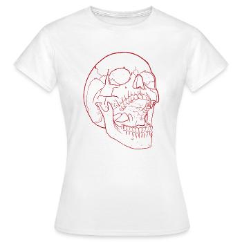 Silent Fall - Crâne en rouge - T-shirt Femme - blanc - Devant - AI Model Female 172 dark (172cm)