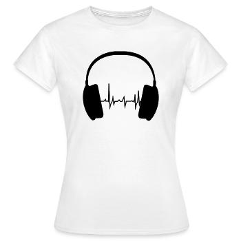 Headphone and Beat - Frauen T-Shirt - Weiß - Vorne - AI Model Female 172 dark (172cm)