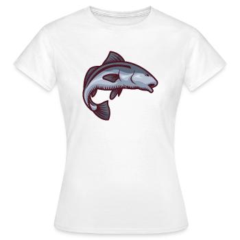 Poissons symbole de prospérité - T-shirt Femme - blanc - Devant - AI Model Female 172 dark (172cm)