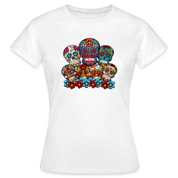 Groupe de crânes - T-shirt Femme - blanc - Devant - AI Model Female 172 dark (172cm)