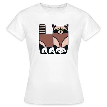 racoon - Women's T-Shirt - white - Front - AI Model Female 172 dark (172cm)